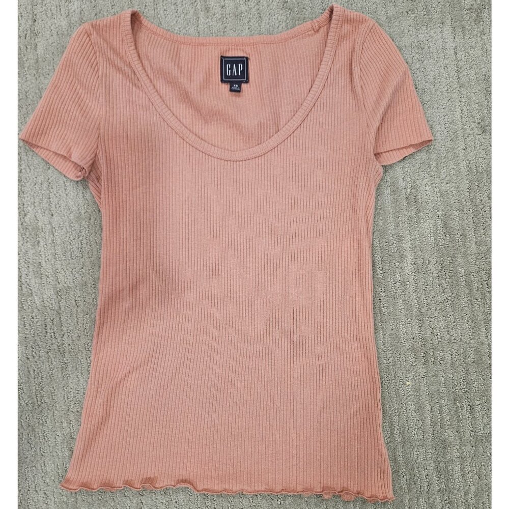 Pink Ribbed T-Shirt - Picture 2 of 3